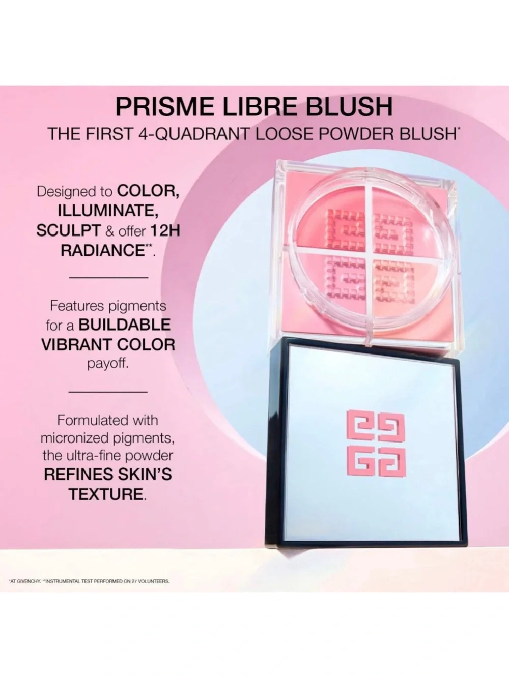 BNIB Givenchy Prisme Libre Blush #2 Taffetas Rosé Loose Powder Blush 0.15 oz